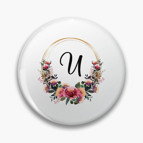 Item preview, Monogram with Pink Floral | Monogram Letter U designed and sold by JustSeasons.