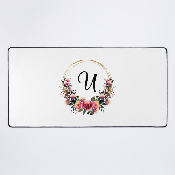 Item preview, Monogram with Pink Floral | Monogram Letter U designed and sold by JustSeasons.