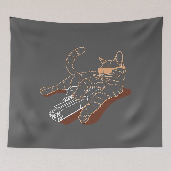 Item preview, Gunning for Kitties Armed Sunglasses Gun Tabby Cat designed and sold by JangDongChun.