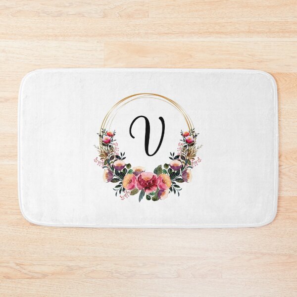 Item preview, Monogram with Pink Floral | Monogram Letter V designed and sold by JustSeasons.