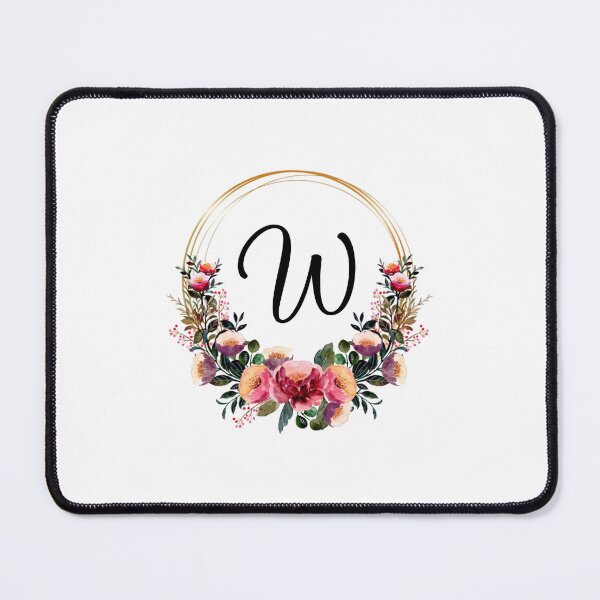 Item preview, Monogram with Pink Floral | Monogram Letter W designed and sold by JustSeasons.