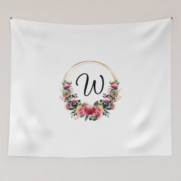 Item preview, Monogram with Pink Floral | Monogram Letter W designed and sold by JustSeasons.