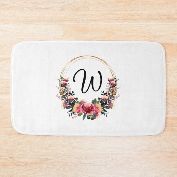 Item preview, Monogram with Pink Floral | Monogram Letter W designed and sold by JustSeasons.