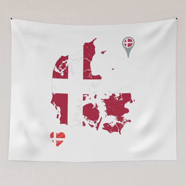 Item preview, Denmark Flag Map designed and sold by Tienda-Vane.