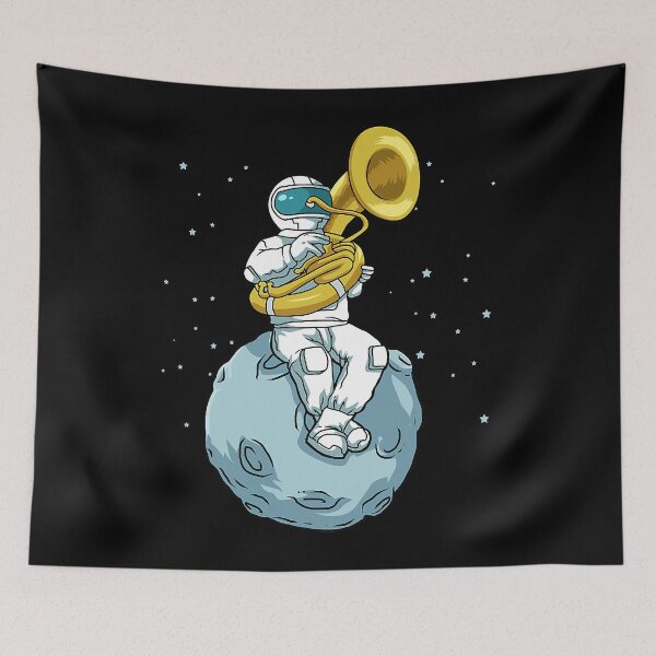 Item preview, Sousaphone Marching Band Funny Astronaut Tuba Player designed and sold by ibarrbeat.