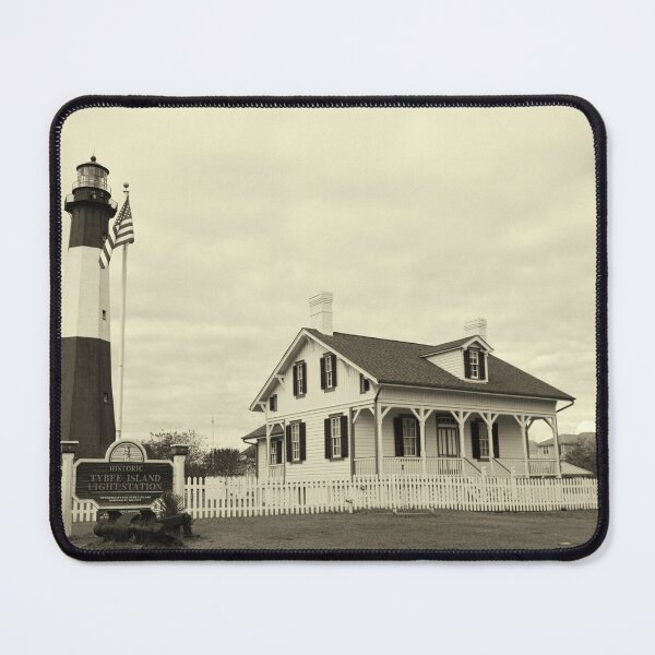 Item preview, Historic Tybee Island Lighthouse Station Black And White designed and sold by LisaWootenPhoto.
