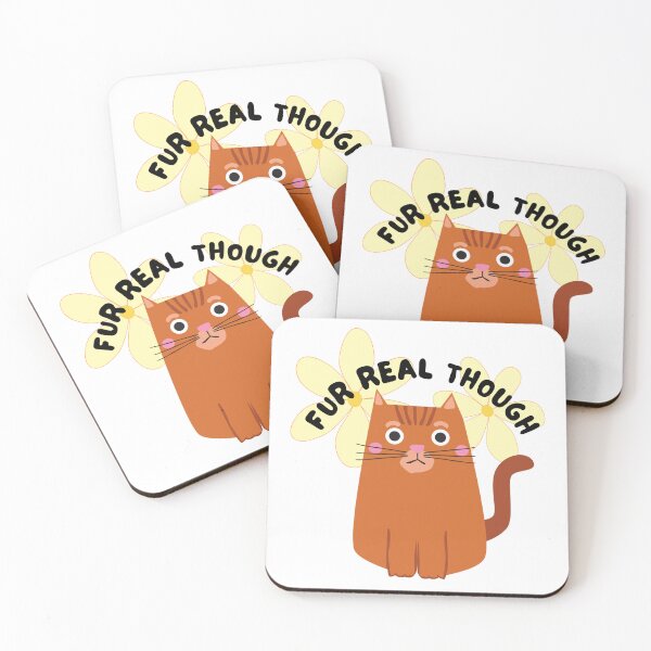 Item preview,  Fur Real Though - cute cat with yellow flower designed and sold by priyankajustine.