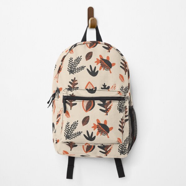 Item preview, Cream black and orange floral leaf pattern designed and sold by DemonicGloom.