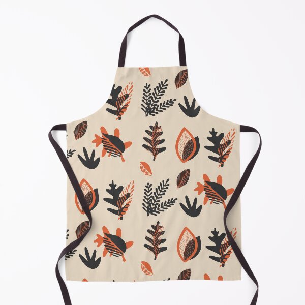 Item preview, Cream black and orange floral leaf pattern designed and sold by DemonicGloom.