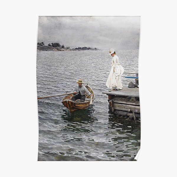 Summer Delight or Summertime Fun by  Anders Zorn,  Sommarnöje, Zorn, Painting, Color Fixed, Retouched, Classic Poster