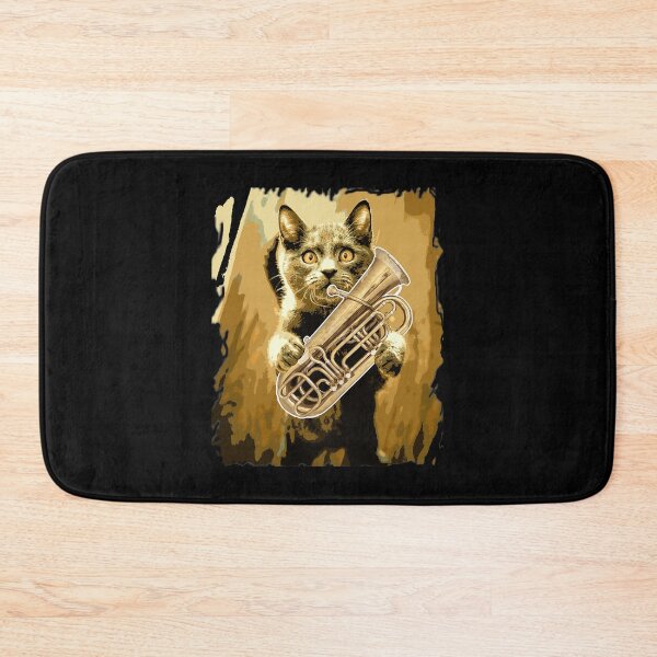 Item preview, Tuba Player Funny Cat Playing Tuba designed and sold by ibarrbeat.