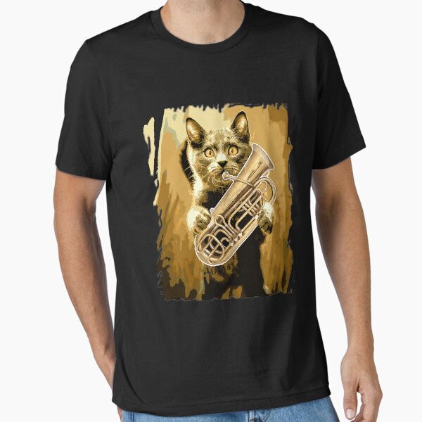 Item preview, Tuba Player Funny Cat Playing Tuba designed and sold by ibarrbeat.