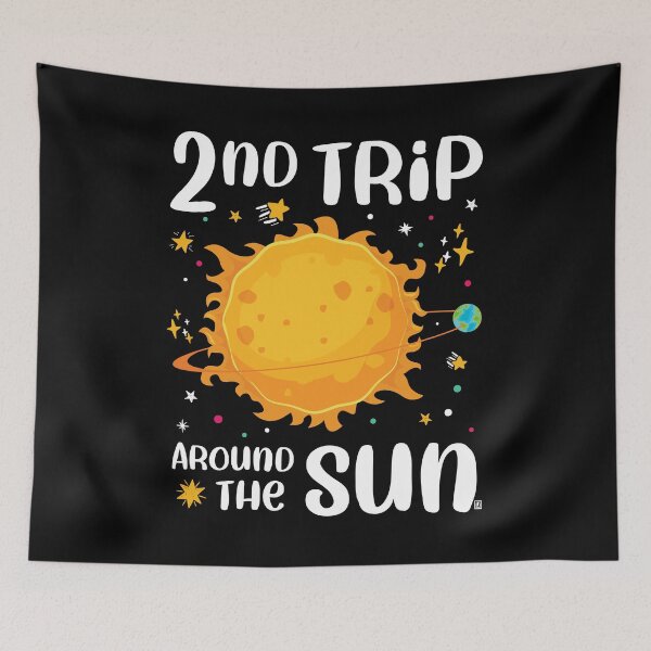 Item preview, Kids 2nd Birthday Shirt, 2nd Trip Around The Sun designed and sold by Uppercase Tees.