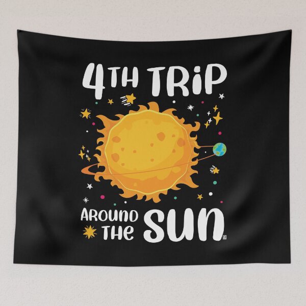 Item preview, Kids 4th Birthday Shirt, 4th  Trip Around The Sun designed and sold by Uppercase Tees.