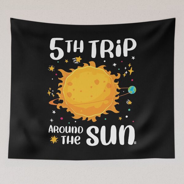Item preview, Kids 5th Birthday Shirt, 5th Trip Around The Sun designed and sold by Uppercase Tees.