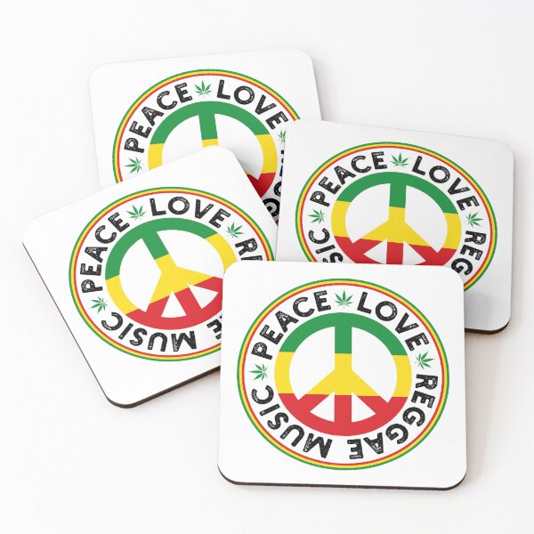 Item preview, Reggae Peace Love Symbol Rasta Flag Colors designed and sold by designandclouds.