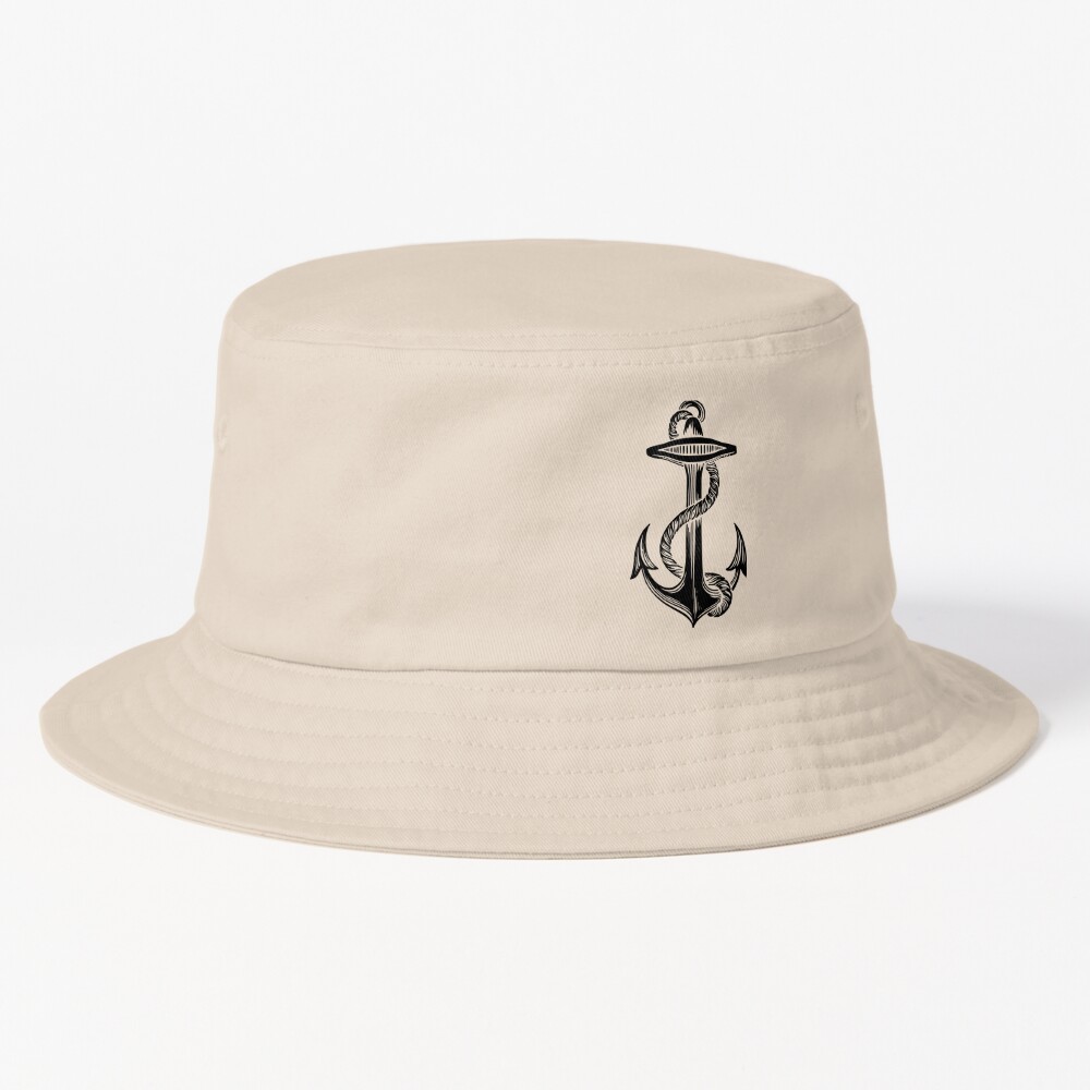 Vintage Sailor Anchor Bucket Hat Cap