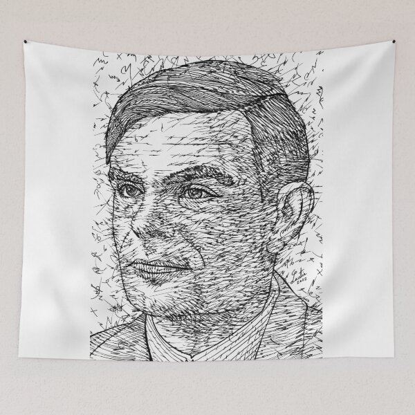 Item preview, ALAN TURING ink portrait .1 designed and sold by lautir.