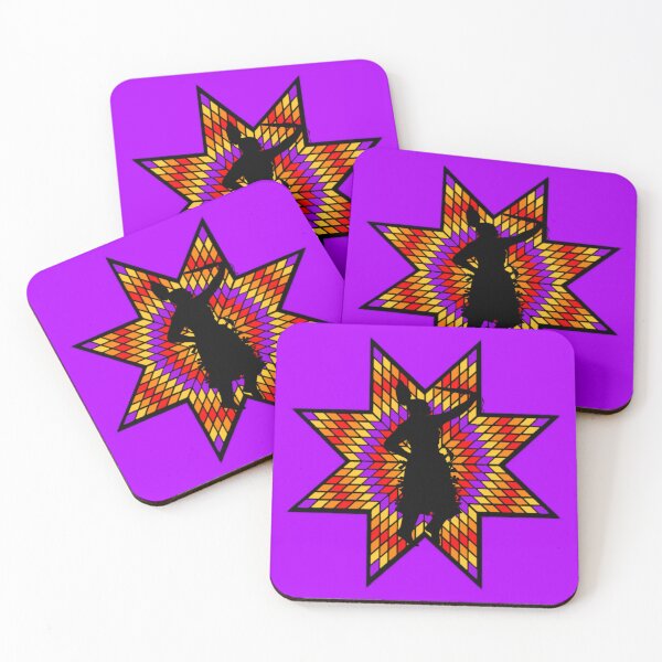 Item preview, Purple / Fire Color Jingle Dress Dancer StarQuilt Native Print designed and sold by JMWCD.