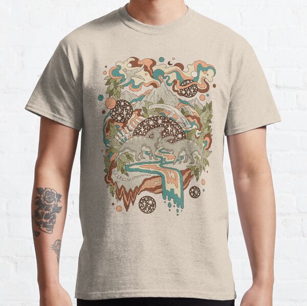 Lost Portal: Parasaurolophus | Retro Rainbow Palette | Dinosaur Science Fiction Art Classic T-Shirt