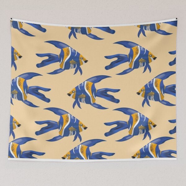 Item preview, Tropical bluefish pattern. designed and sold by VervainTrendy.