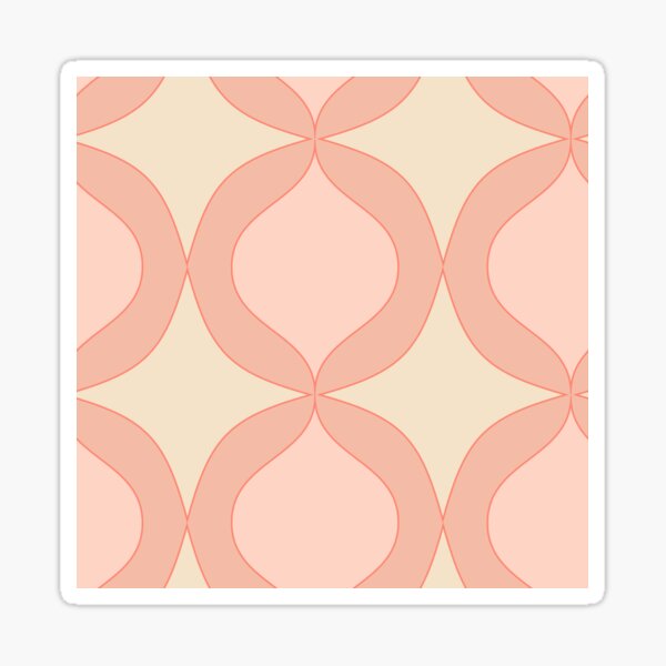 Retro 70s Geometric Shapes-Pastel Cream Sticker