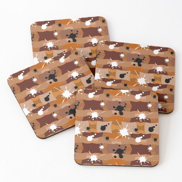 Item preview, Brown Camouflage with Black and White Ink Spots Pattern designed and sold by quinellie.