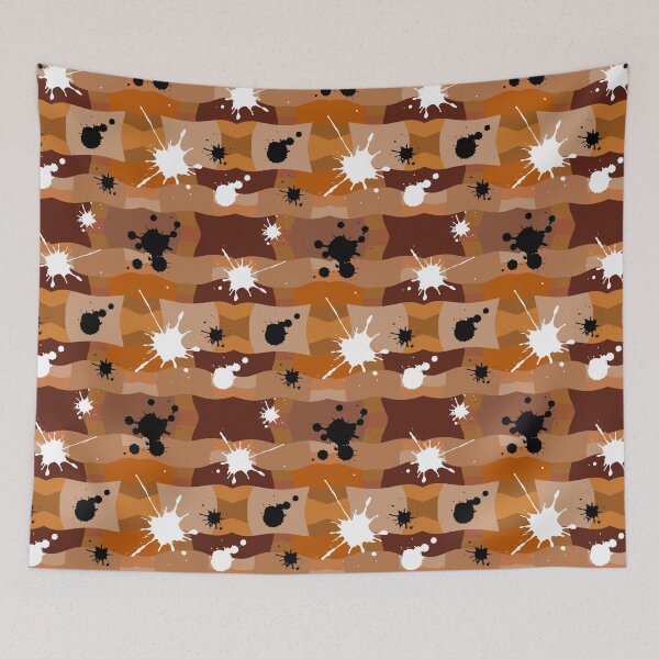 Item preview, Brown Camouflage with Black and White Ink Spots Pattern designed and sold by quinellie.