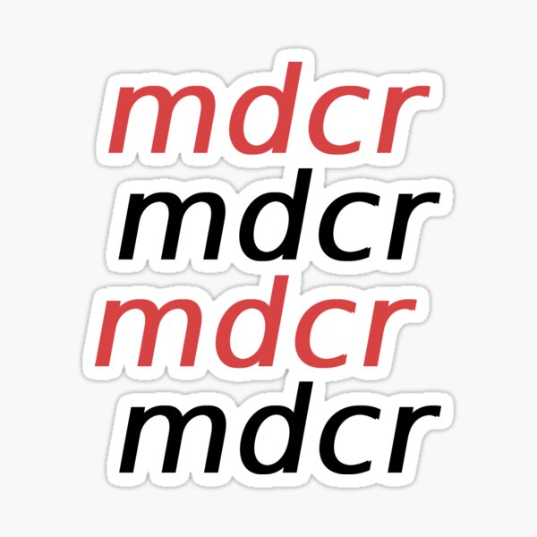 "Mdcr on peps madchester revival" Sticker by Desibeau Redbubble