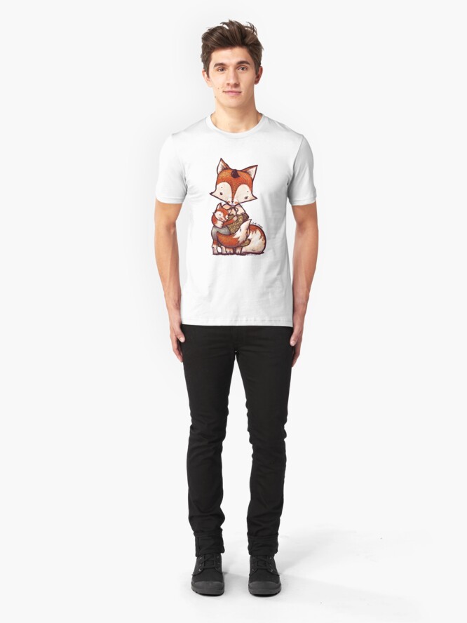 Alternate view of Fox Mother and Baby Slim Fit T-Shirt