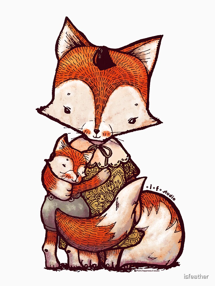 Fox Mother and Baby by isfeather