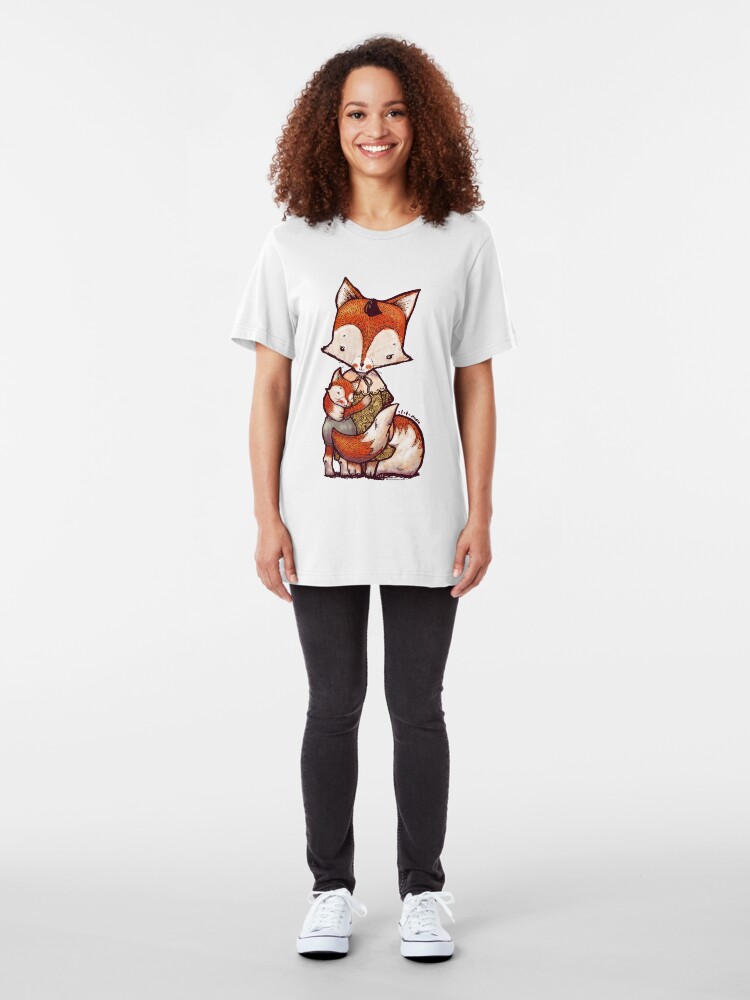 Alternate view of Fox Mother and Baby Slim Fit T-Shirt