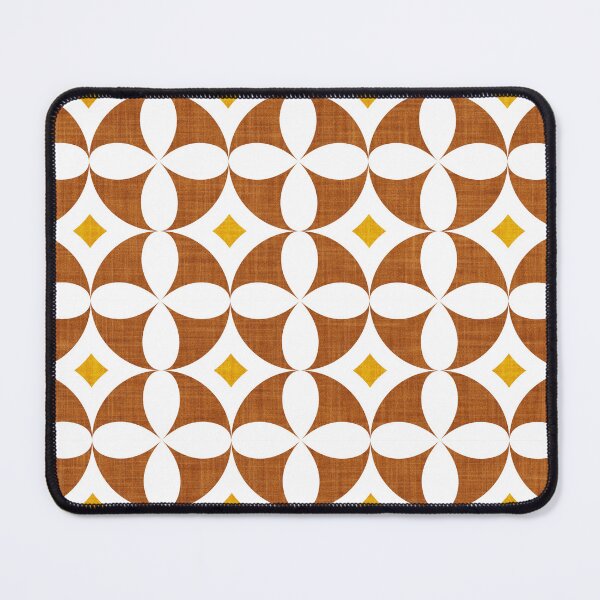 Item preview, Geometric tiles inspiration 10 // white goldenrod yellow and brown copper designed and sold by SelmaCardoso.