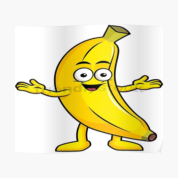 "Banana Cartoon Smile" Poster for Sale by bgyg Redbubble