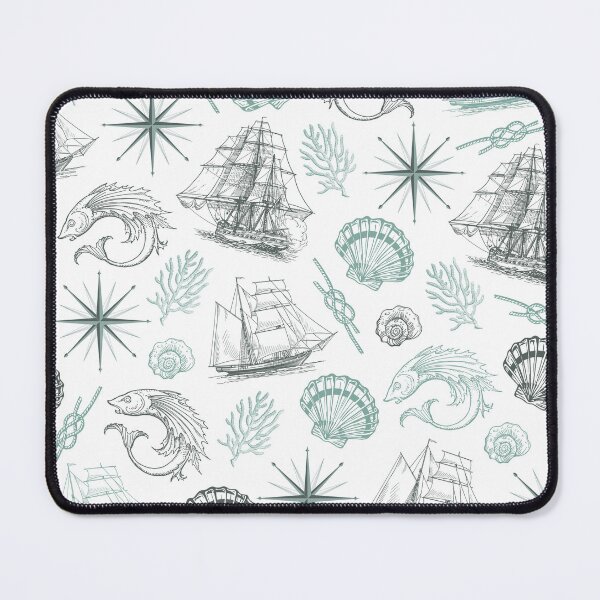 Item preview, Vintage Light Green Nautical Summer Pattern designed and sold by CynthiaGraphics.