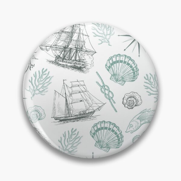 Item preview, Vintage Light Green Nautical Summer Pattern designed and sold by CynthiaGraphics.