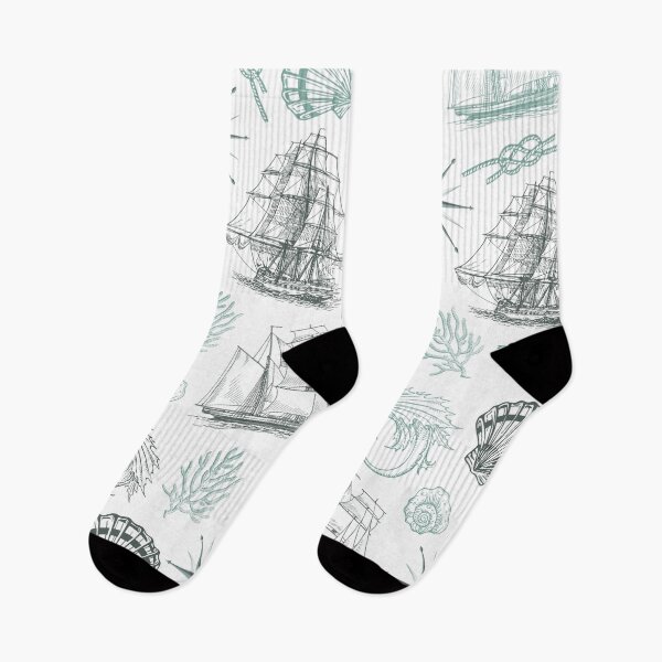 Item preview, Vintage Light Green Nautical Summer Pattern designed and sold by CynthiaGraphics.