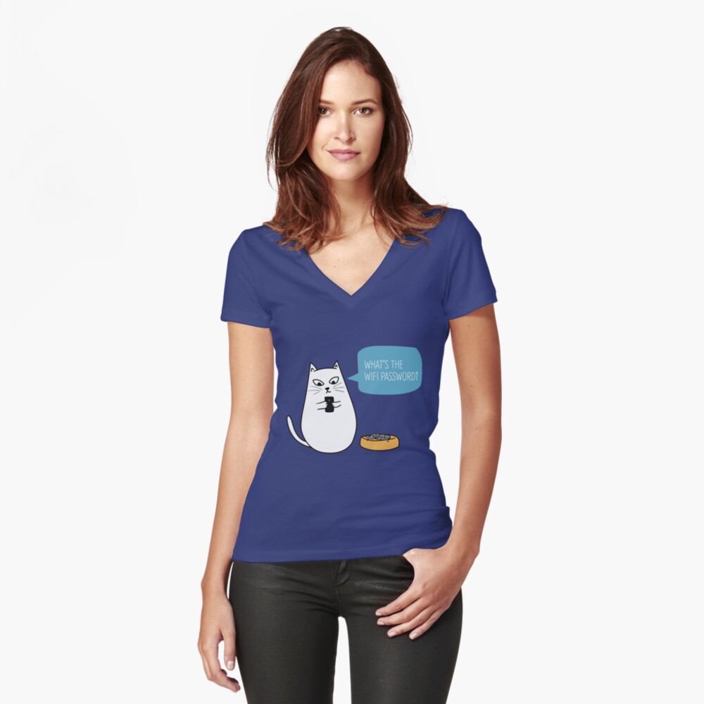 Item preview, Fitted V-Neck T-Shirt designed and sold by cartoonbeing.