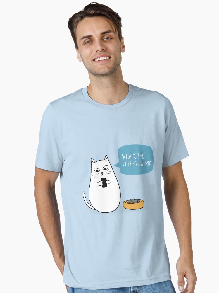 Thumbnail 1 of 7, Essential T-Shirt, Wifi Cat designed and sold by cartoonbeing.