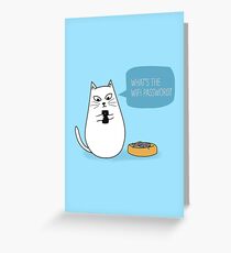 Wifi Cat Greeting Card