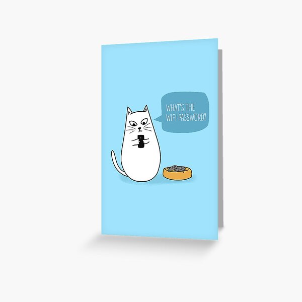 Wifi Cat Greeting Card