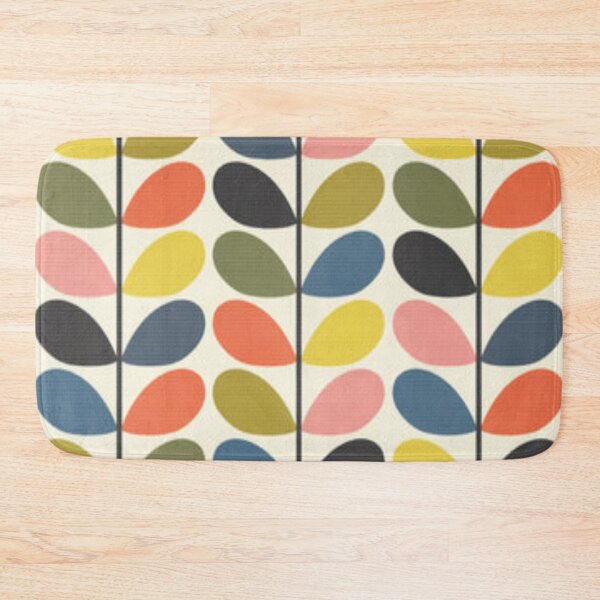 orla kiely colorful multi stem, kiely pattern,orla kiely multi stem flowers design Bath Mat