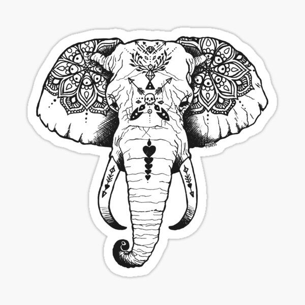 Elephant Tattooed Sticker