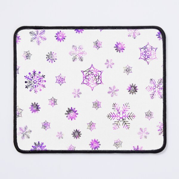 Item preview, Pink and Purple Snowflakes Pattern on White Background Fabric and Textile Abstract Design designed and sold by nickbrayimages.