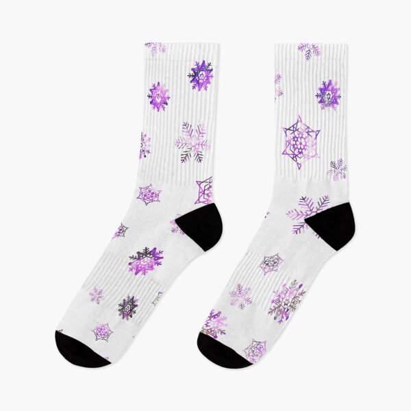 Item preview, Pink and Purple Snowflakes Pattern on White Background Fabric and Textile Abstract Design designed and sold by nickbrayimages.