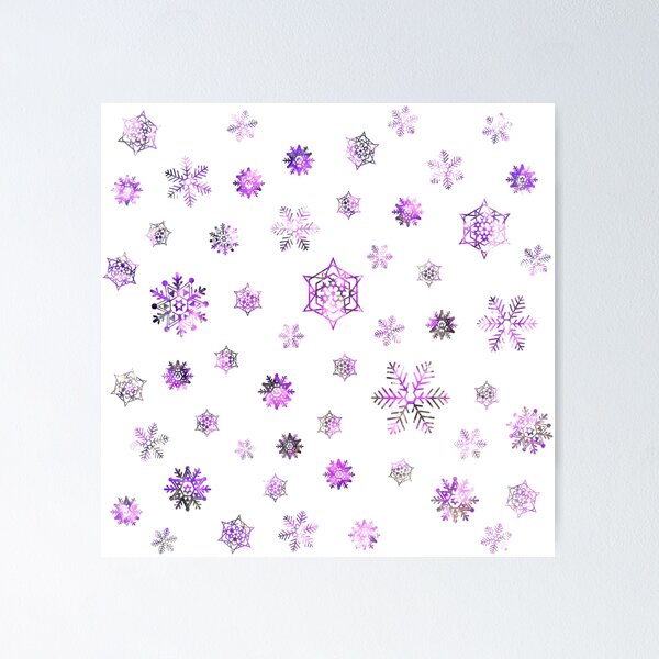 Item preview, Pink and Purple Snowflakes Pattern on White Background Fabric and Textile Abstract Design designed and sold by nickbrayimages.