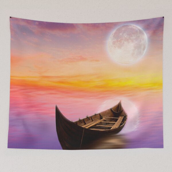 Item preview,   boat art,boat paintings,fishing boat painting,boat artwork,boat wall art, ocean art , sea art, sun art , blue art , boats art on metal,panoramic,panorama,landscape, designed and sold by eyesight4vision.
