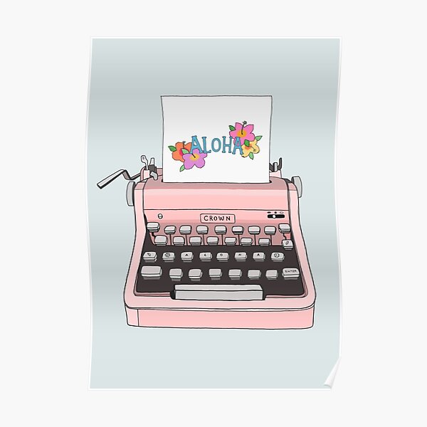 Aloha Typewriter Poster