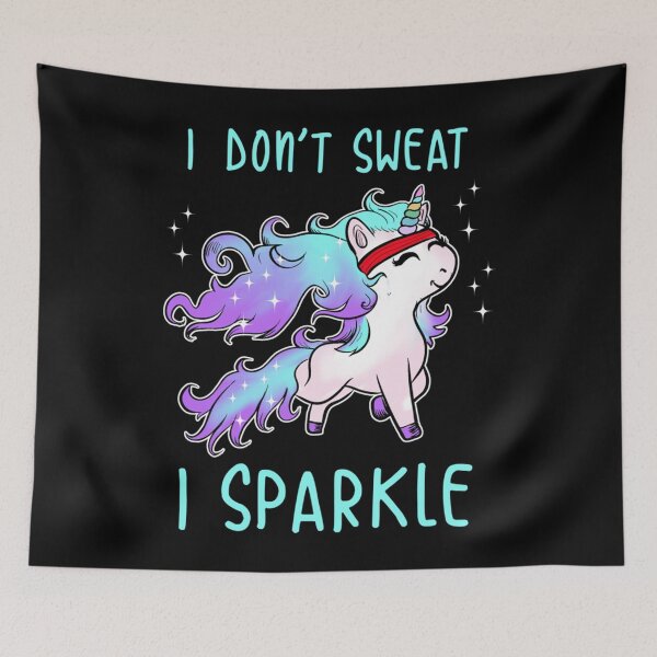 Item preview, I Don&x27;t Sweat I Sparkle Unicorn Gym Workout  Fitted V-Neck . designed and sold by egginsaqbuss.