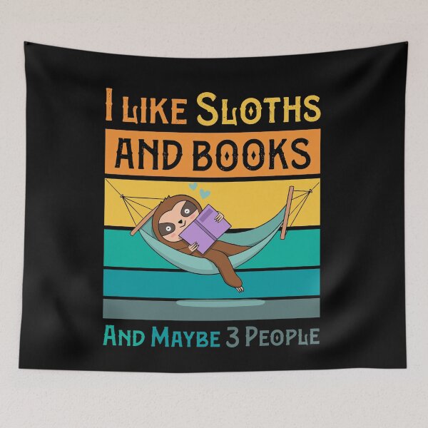 Item preview, Funny I Like Sloths And Books And Maybe 3 People,Cool Sloths And Book Lovers Retro Vintage Distressed Gift For Women Men designed and sold by pedrored369.